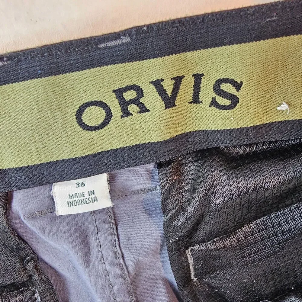 Orvis Shorts Mens 36 Gray Tech Cargo Stretch Hiking Outdoors Performance Gorp